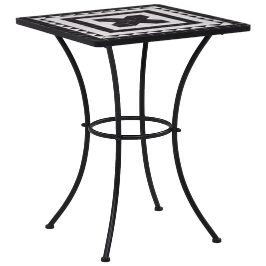 Mozaikový bistro stolek černý a bílý 60 cm keramika
