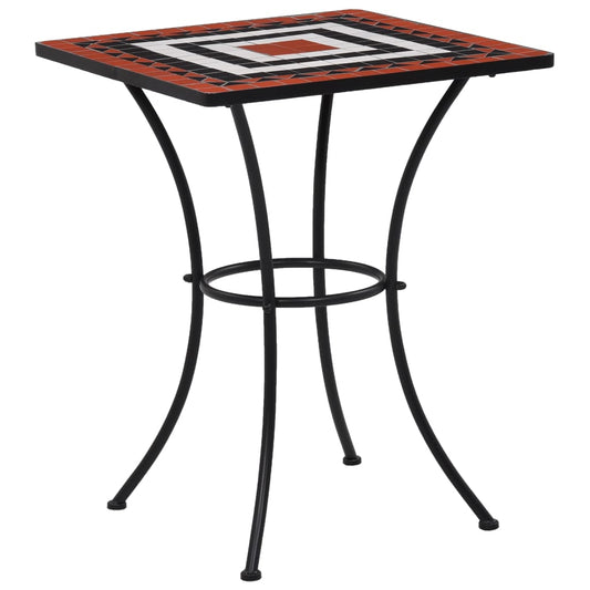 Mozaikový bistro stolek terakotovo-bílý 60 cm keramika