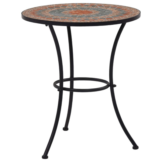Mozaikový bistro stolek oranžovo-šedý 60 cm keramika