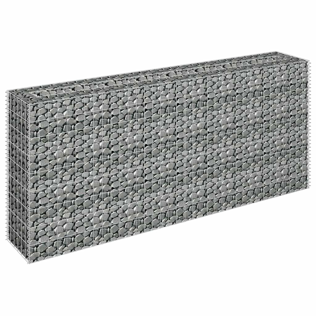 Gabionový vyvýšený záhon pozinkovaná ocel 180 x 30 x 90 cm
