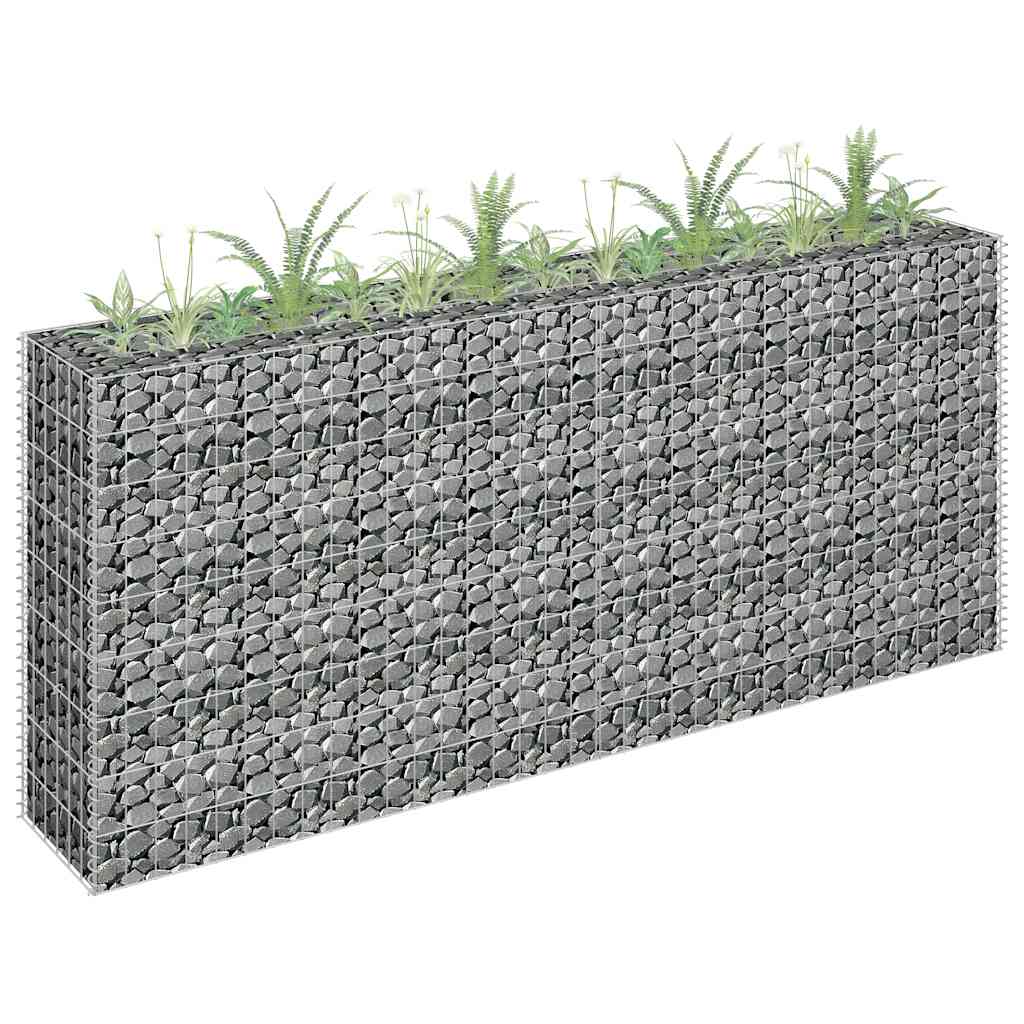 Gabionový vyvýšený záhon pozinkovaná ocel 180 x 30 x 90 cm
