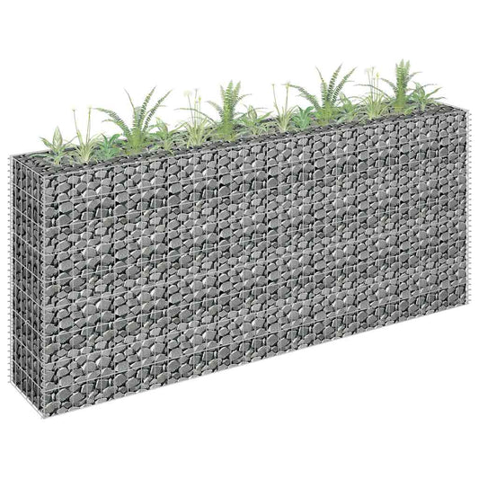 Gabionový vyvýšený záhon pozinkovaná ocel 180 x 30 x 90 cm