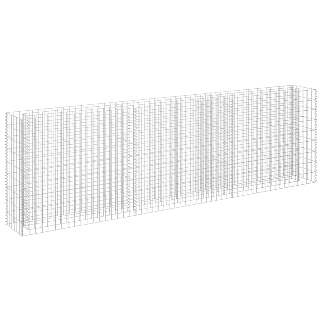 Gabionový vyvýšený záhon pozinkovaná ocel 270 x 30 x 90 cm