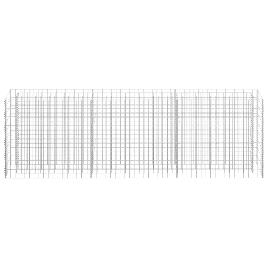 Gabionový vyvýšený záhon pozinkovaná ocel 270 x 30 x 90 cm