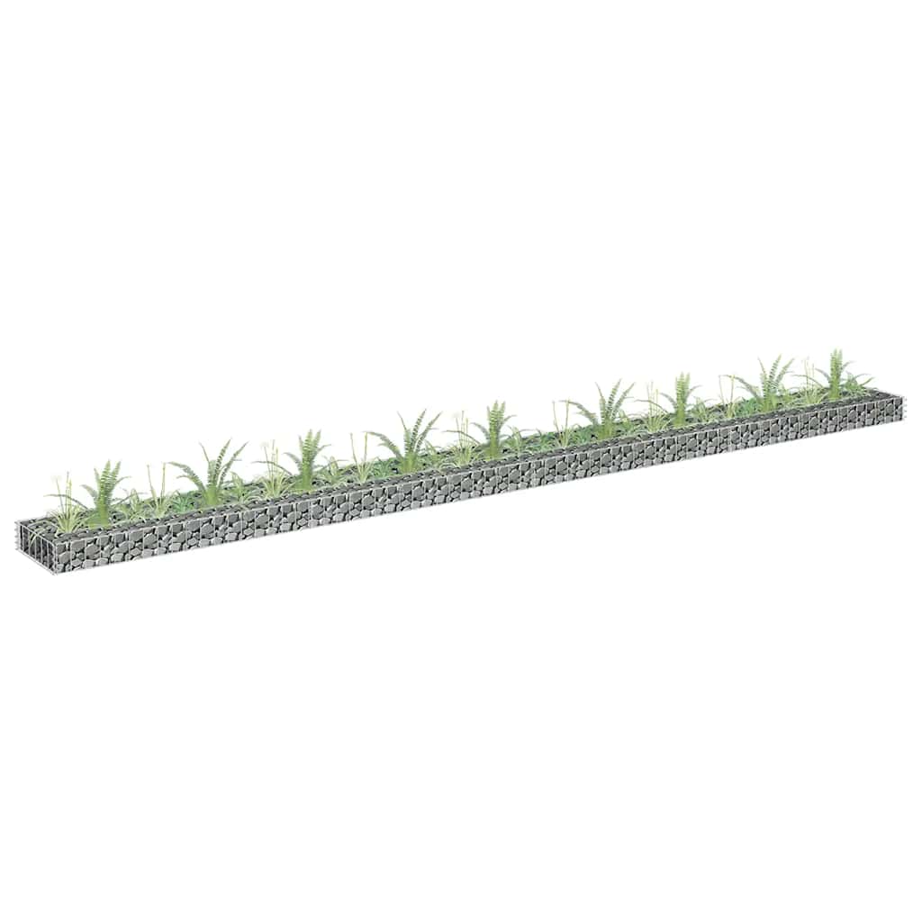 Gabionový vyvýšený záhon pozinkovaná ocel 360 x 30 x 10 cm
