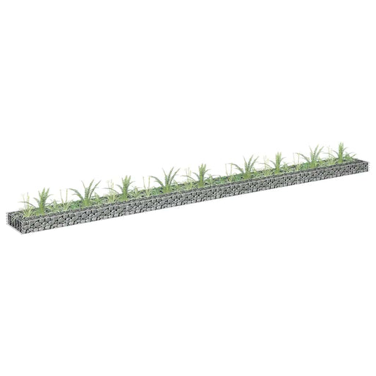 Gabionový vyvýšený záhon pozinkovaná ocel 360 x 30 x 10 cm