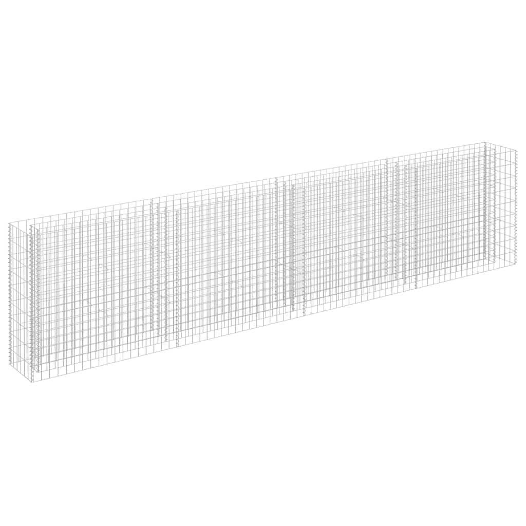 Gabionový vyvýšený záhon pozinkovaná ocel 360 x 30 x 90 cm