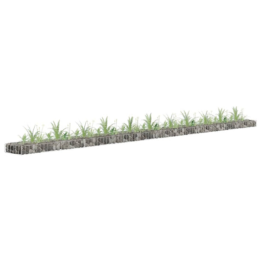 Gabionový vyvýšený záhon pozinkovaná ocel 450 x 30 x 10 cm