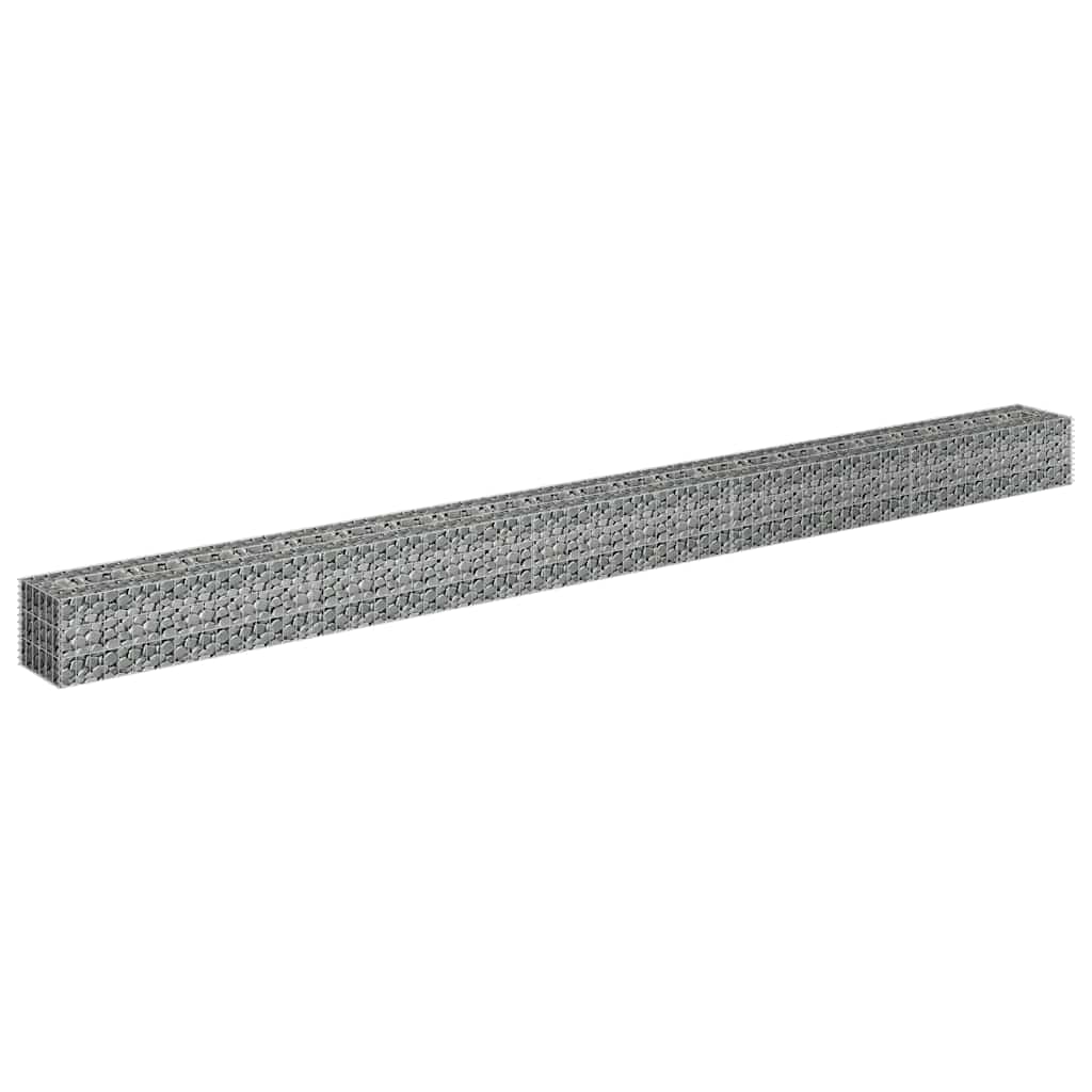 Gabionový vyvýšený záhon pozinkovaná ocel 450 x 30 x 30 cm