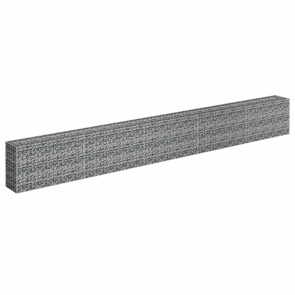 Gabionový vyvýšený záhon pozinkovaná ocel 450 x 30 x 60 cm