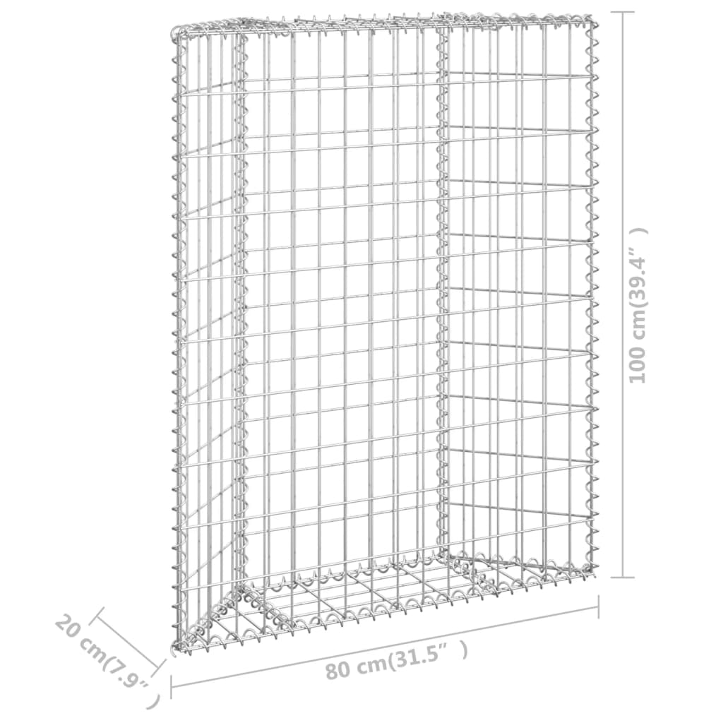 Trapézový gabionový vyvýšený záhon pozinkovaná ocel 80x20x100cm