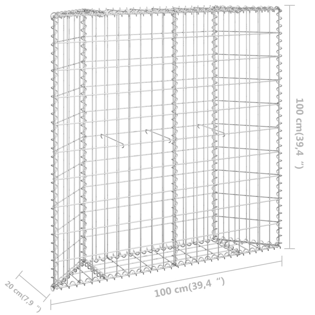 Gabionový vyvýšený záhon trapéz pozinkovaná ocel 100x20x100 cm