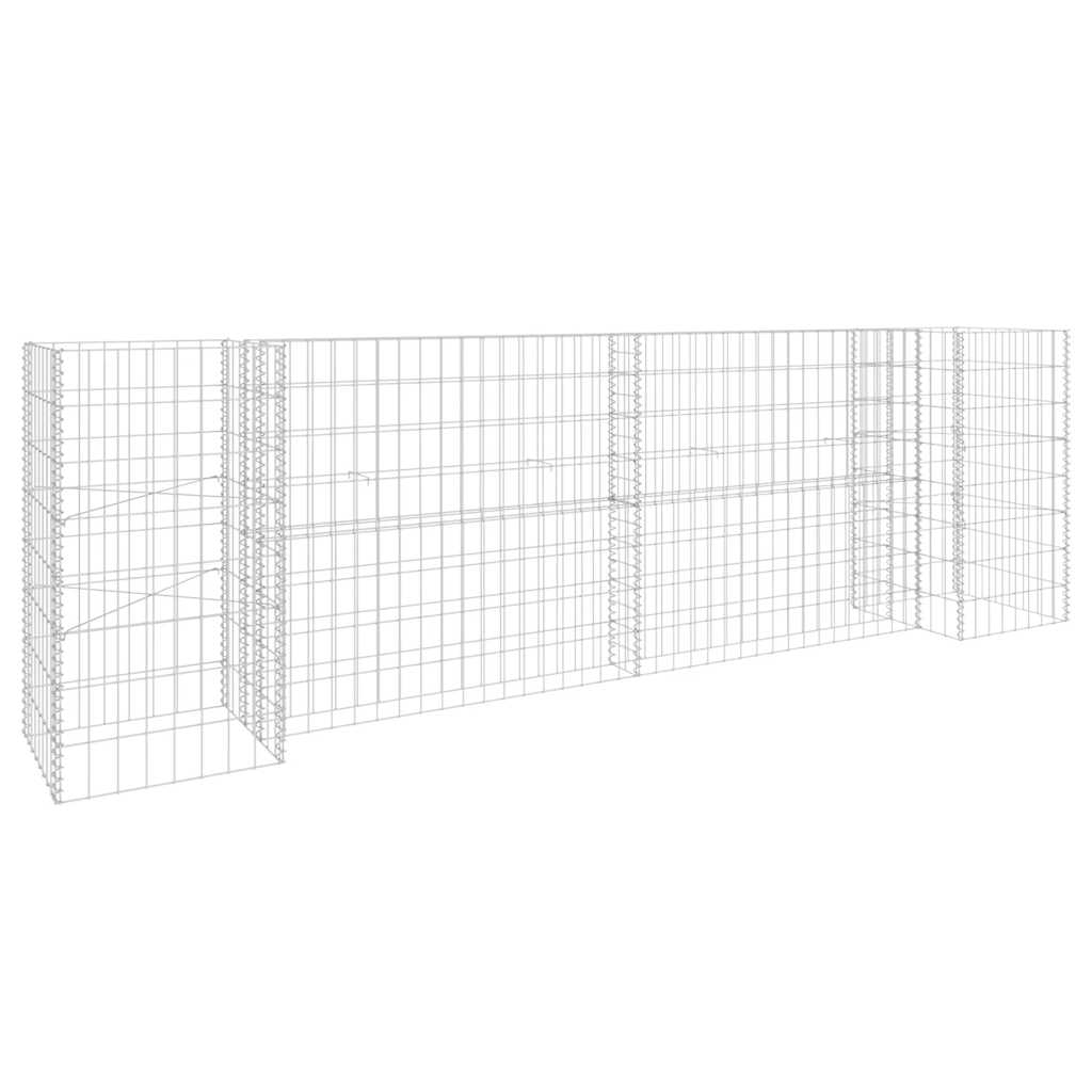 Gabionový truhlík ve tvaru písmene H ocelový drát 260x40x80 cm