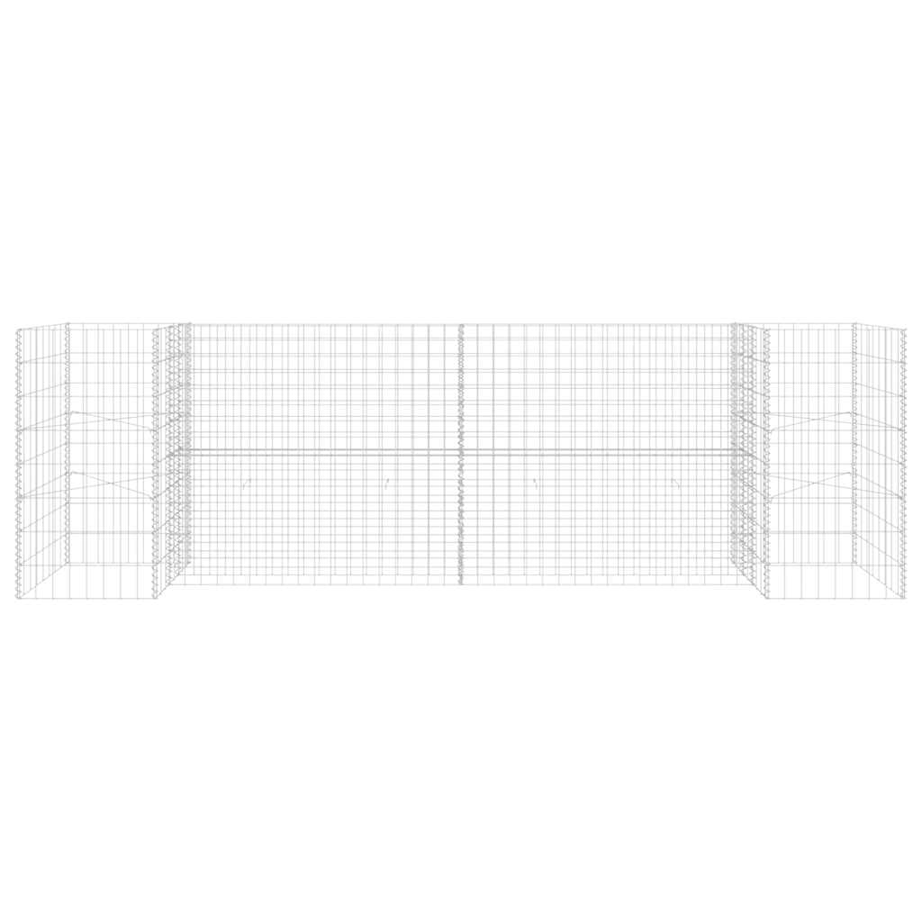 Gabionový truhlík ve tvaru písmene H ocelový drát 260x40x80 cm