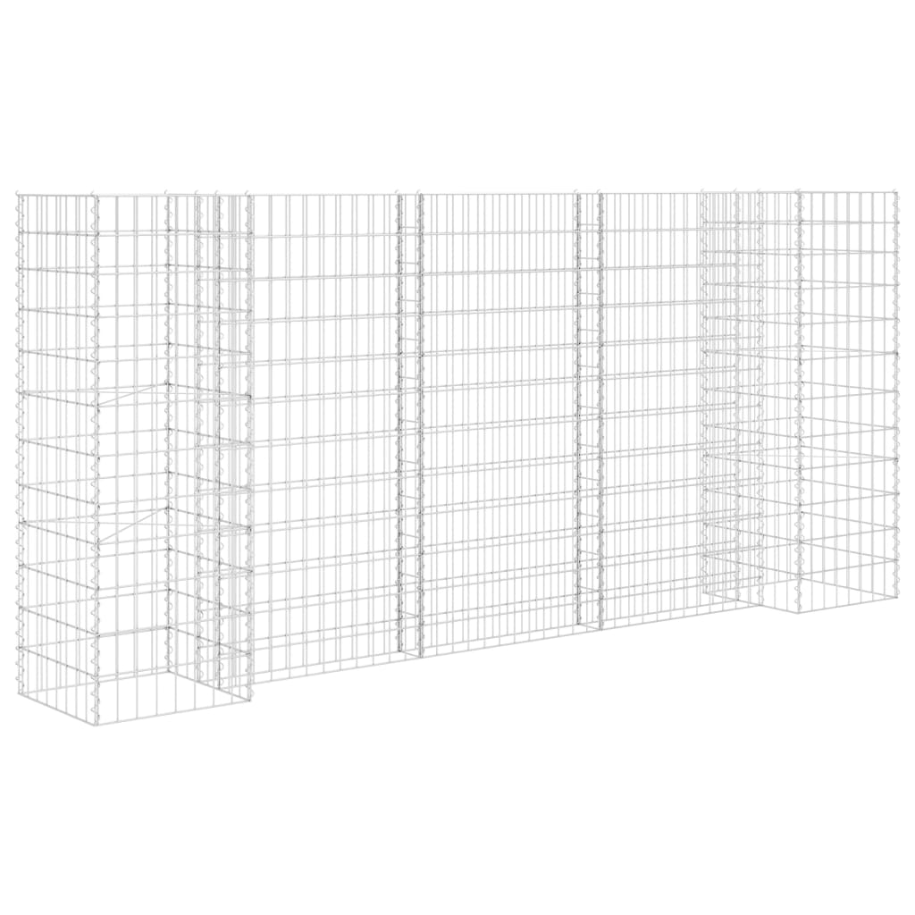 Gabionový truhlík ve tvaru písmene H ocelový drát 260x40x120 cm