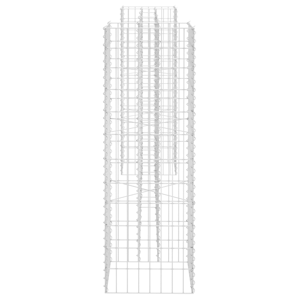 Gabionový truhlík ve tvaru písmene H ocelový drát 260x40x120 cm
