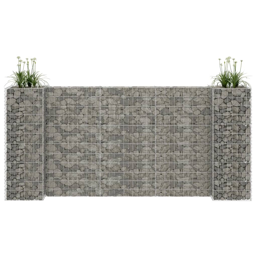 Gabionový truhlík ve tvaru písmene H ocelový drát 260x40x120 cm