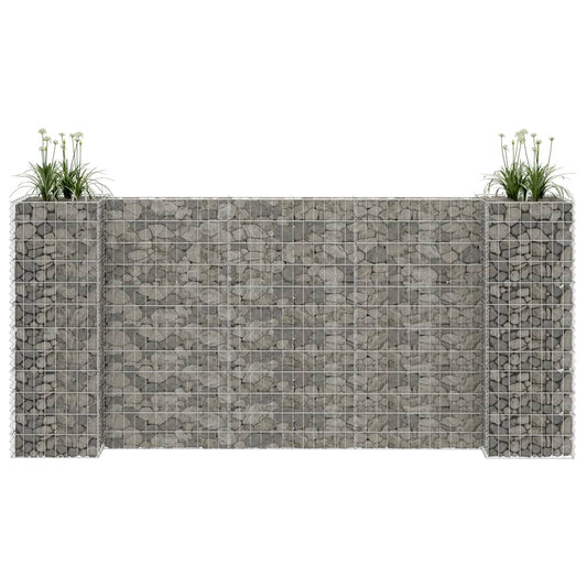 Gabionový truhlík ve tvaru písmene H ocelový drát 260x40x120 cm