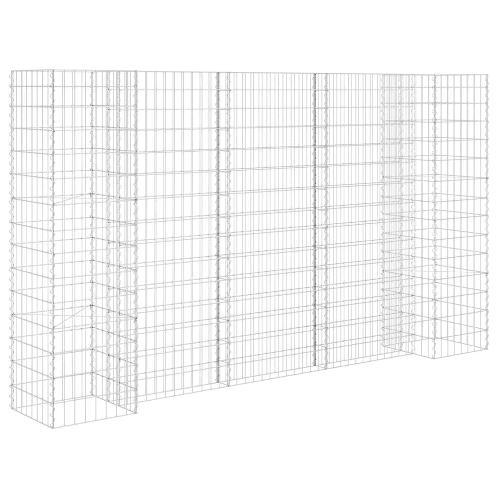 Gabionový truhlík ve tvaru písmene H ocelový drát 260x40x150 cm