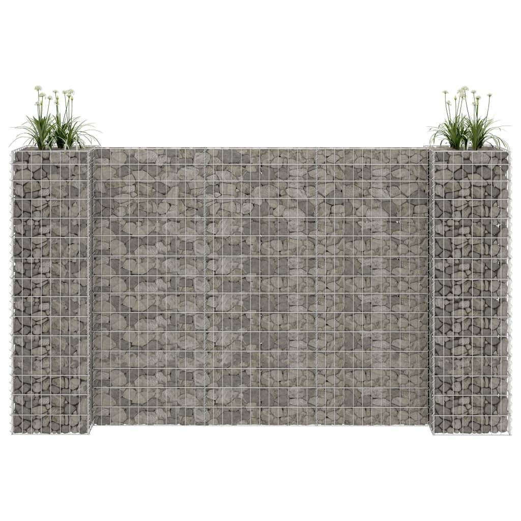Gabionový truhlík ve tvaru písmene H ocelový drát 260x40x150 cm