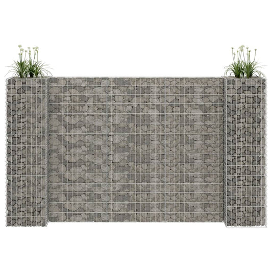 Gabionový truhlík ve tvaru písmene H ocelový drát 260x40x150 cm