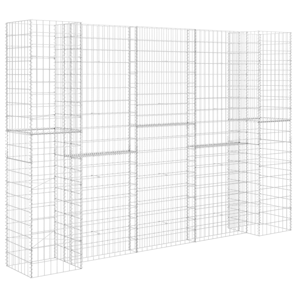 Gabionový truhlík ve tvaru písmene H ocelový drát 260x40x180 cm