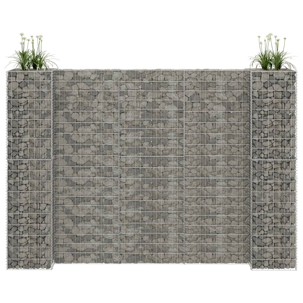 Gabionový truhlík ve tvaru písmene H ocelový drát 260x40x180 cm