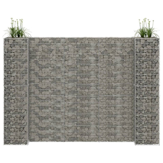 Gabionový truhlík ve tvaru písmene H ocelový drát 260x40x180 cm