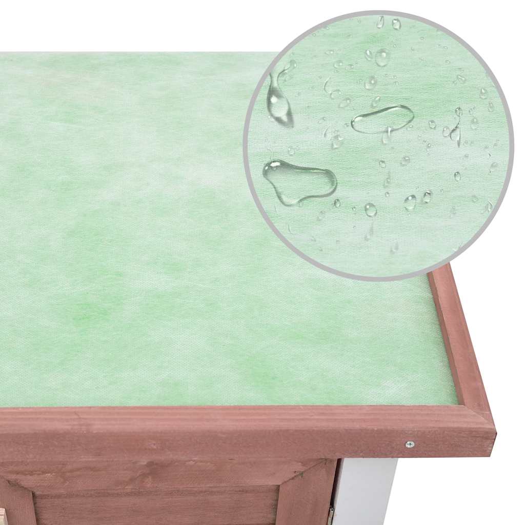 Zahradní králíkárna 4 dvířka hnědá dřevěná