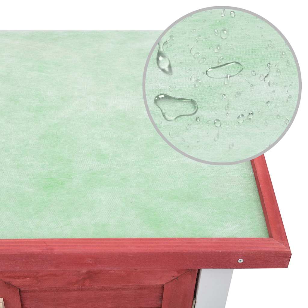 Zahradní králíkárna 4 dvířka červená dřevěná