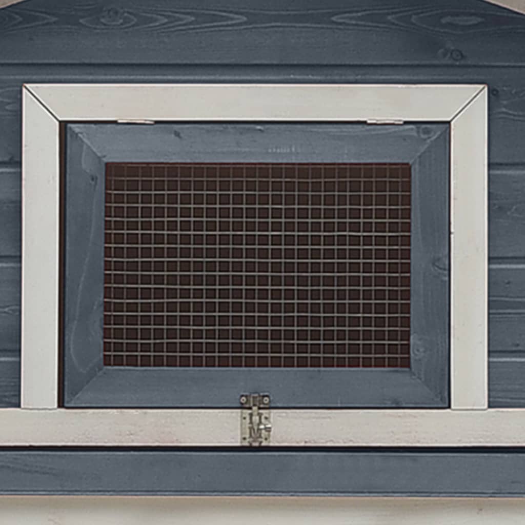 Králíkárna šedá 310x70x87  cm masivní borové a jedlové dřevo