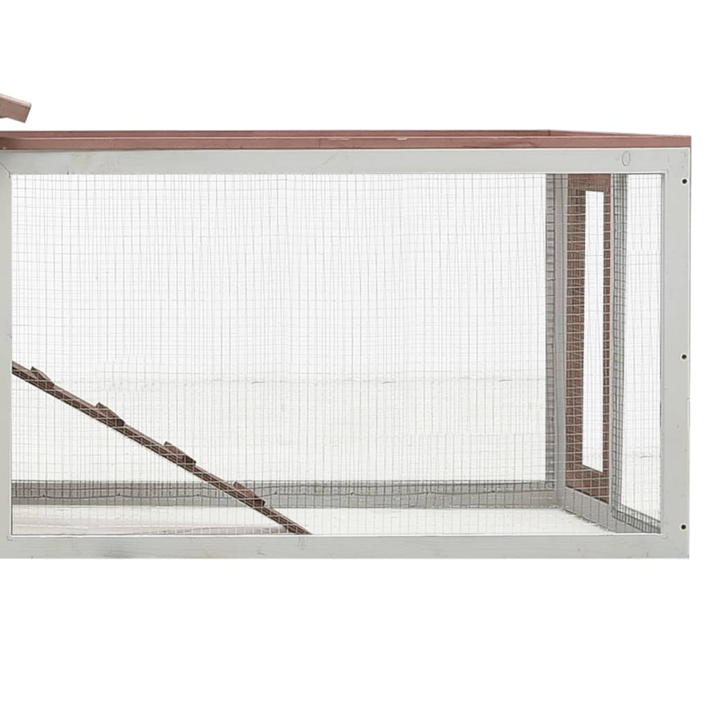 Králíkárna moka 310x70x87  cm masivní borové a jedlové dřevo
