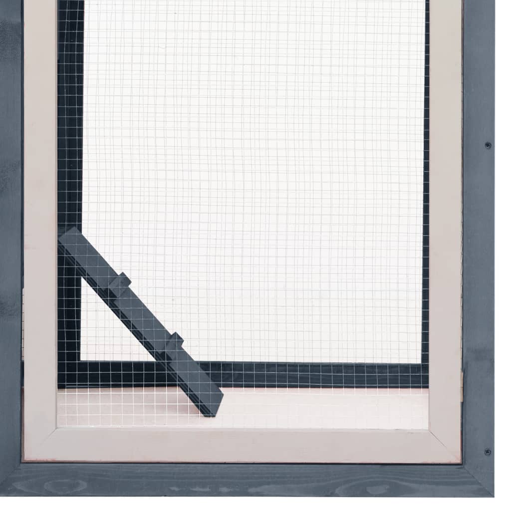 Klec pro kuřata šedá 170 x 81 x 110 cm masivní borovice a jedle
