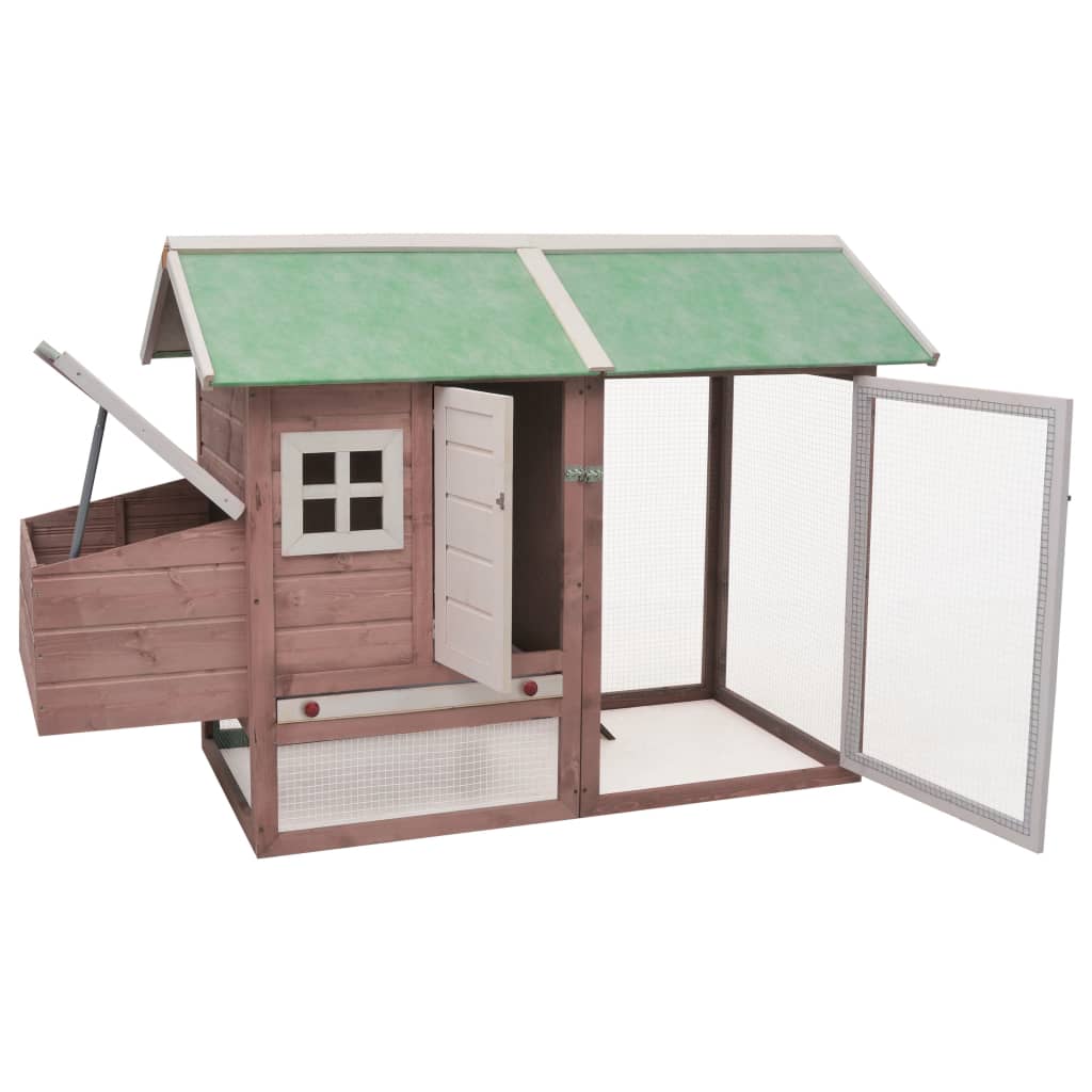 Klec pro kuřata moka 170 x 81 x 110 cm masivní borovice a jedle