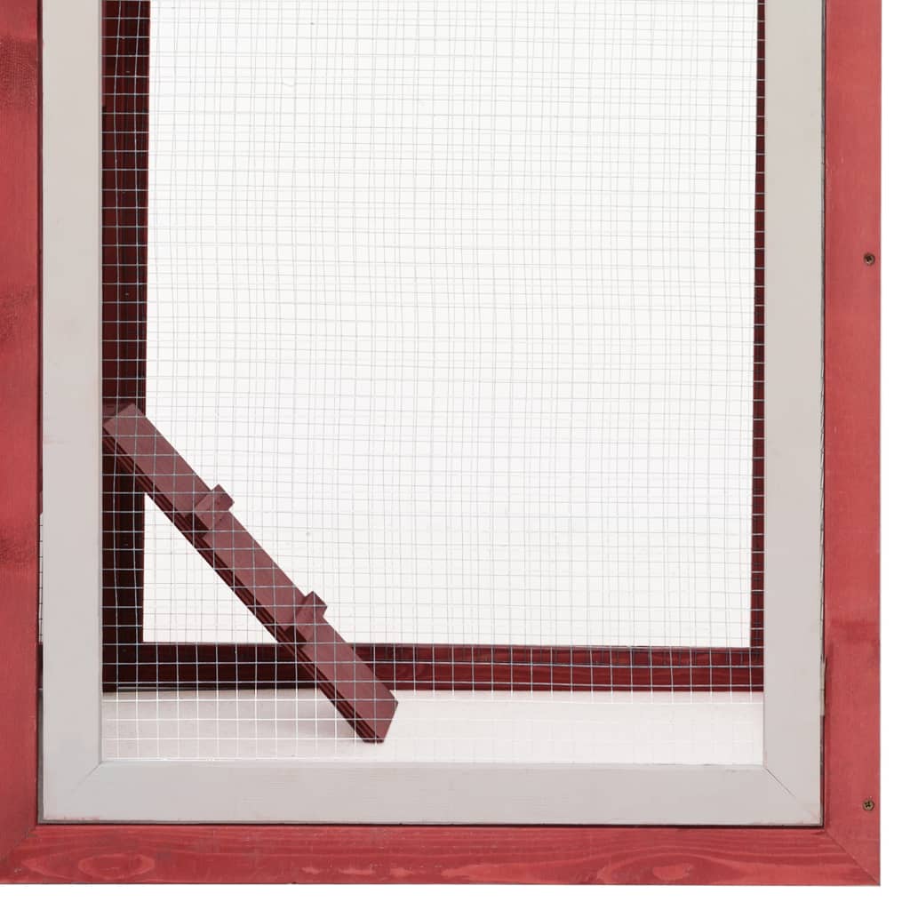 Klec pro kuřata červená 170x81x110 cm masivní borovice a jedle