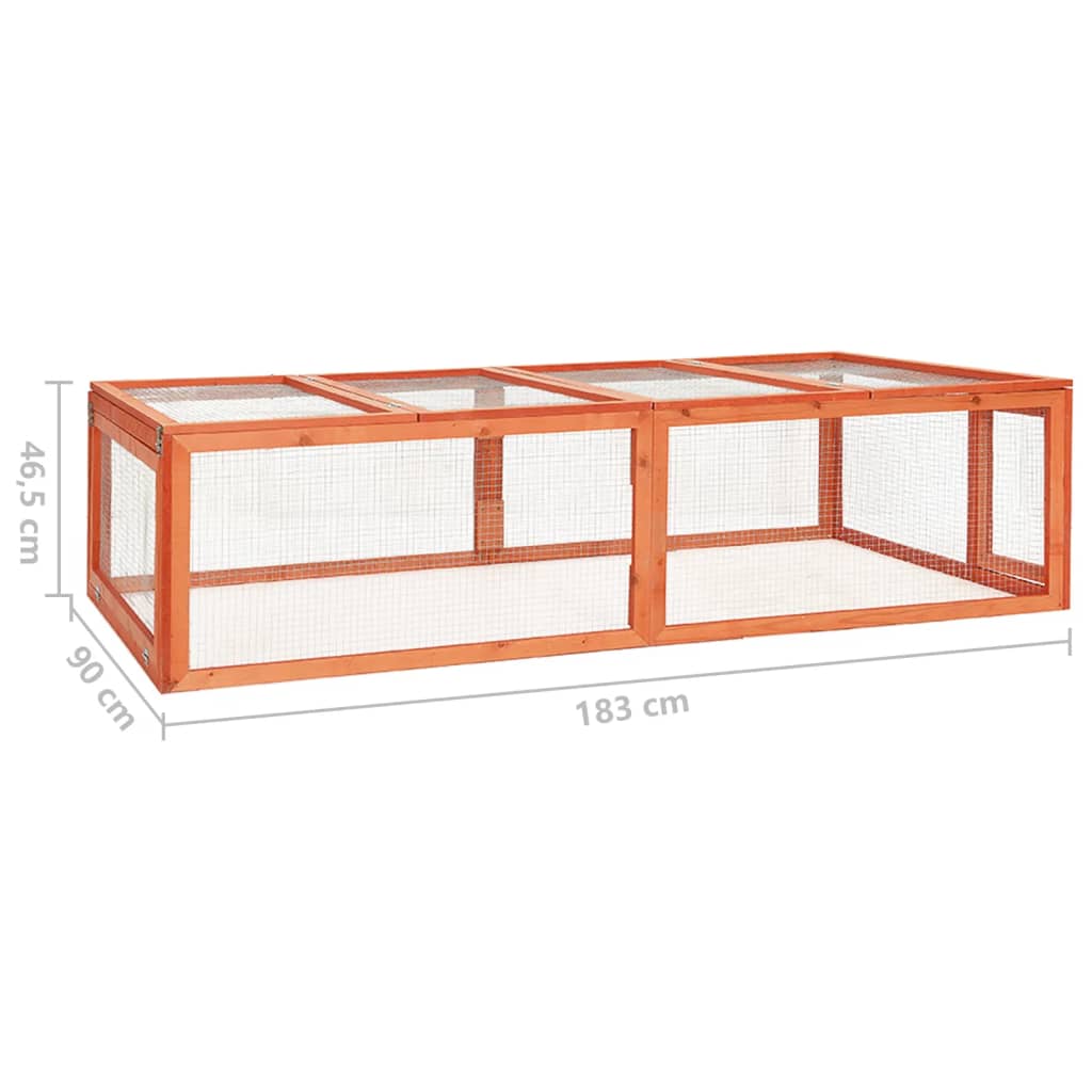 Králíkárna 183 x 90 x 46,5 cm masivní jedlové dřevo