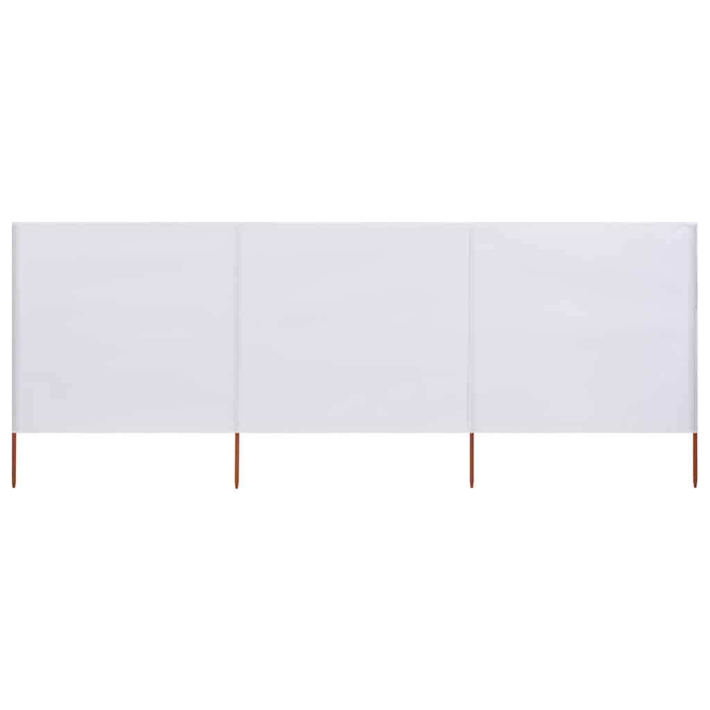 3dílná zástěna proti větru textil 400 x 80 cm pískově bílá