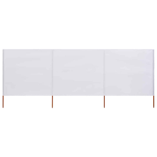 3dílná zástěna proti větru textil 400 x 80 cm pískově bílá