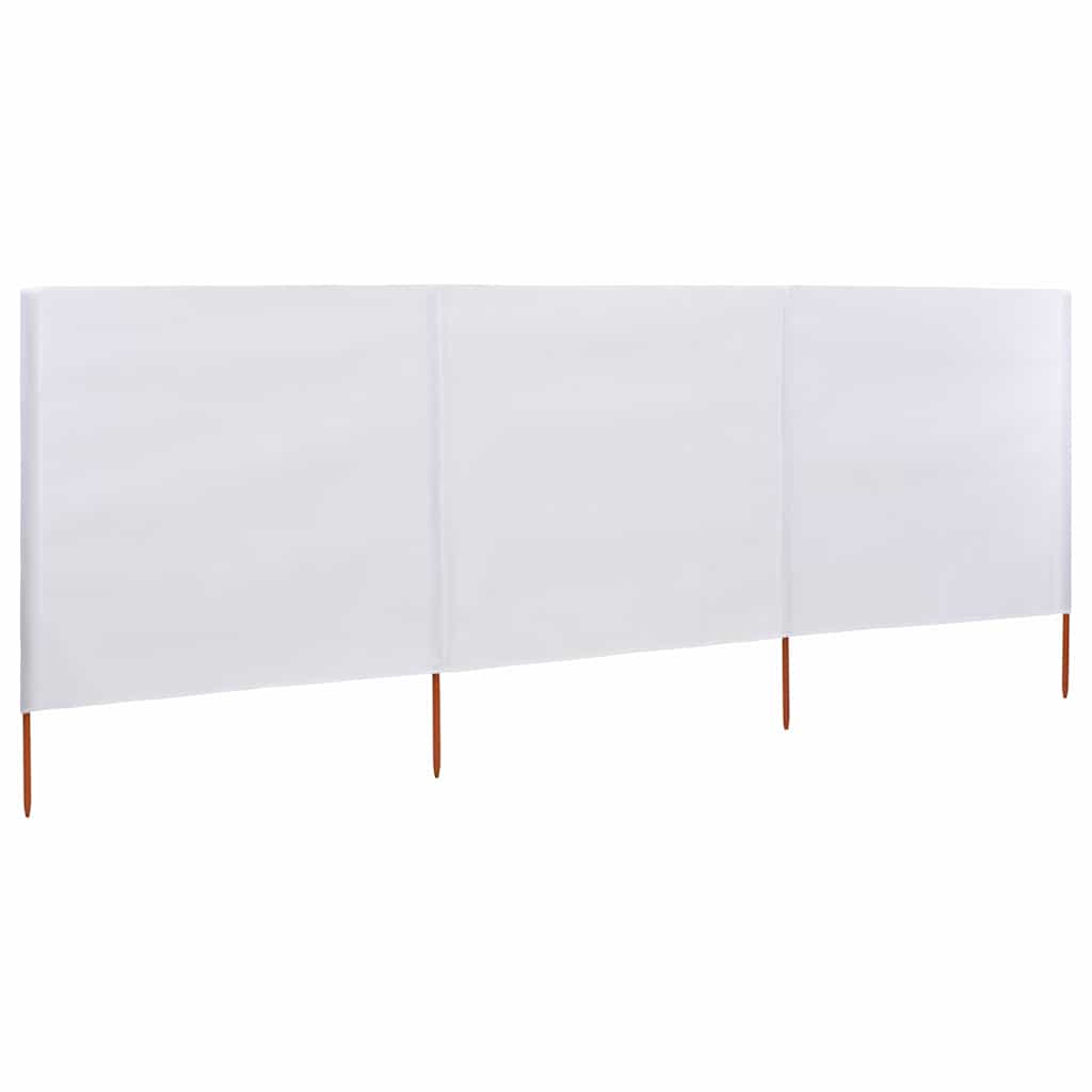3dílná zástěna proti větru textil 400 x 80 cm pískově bílá