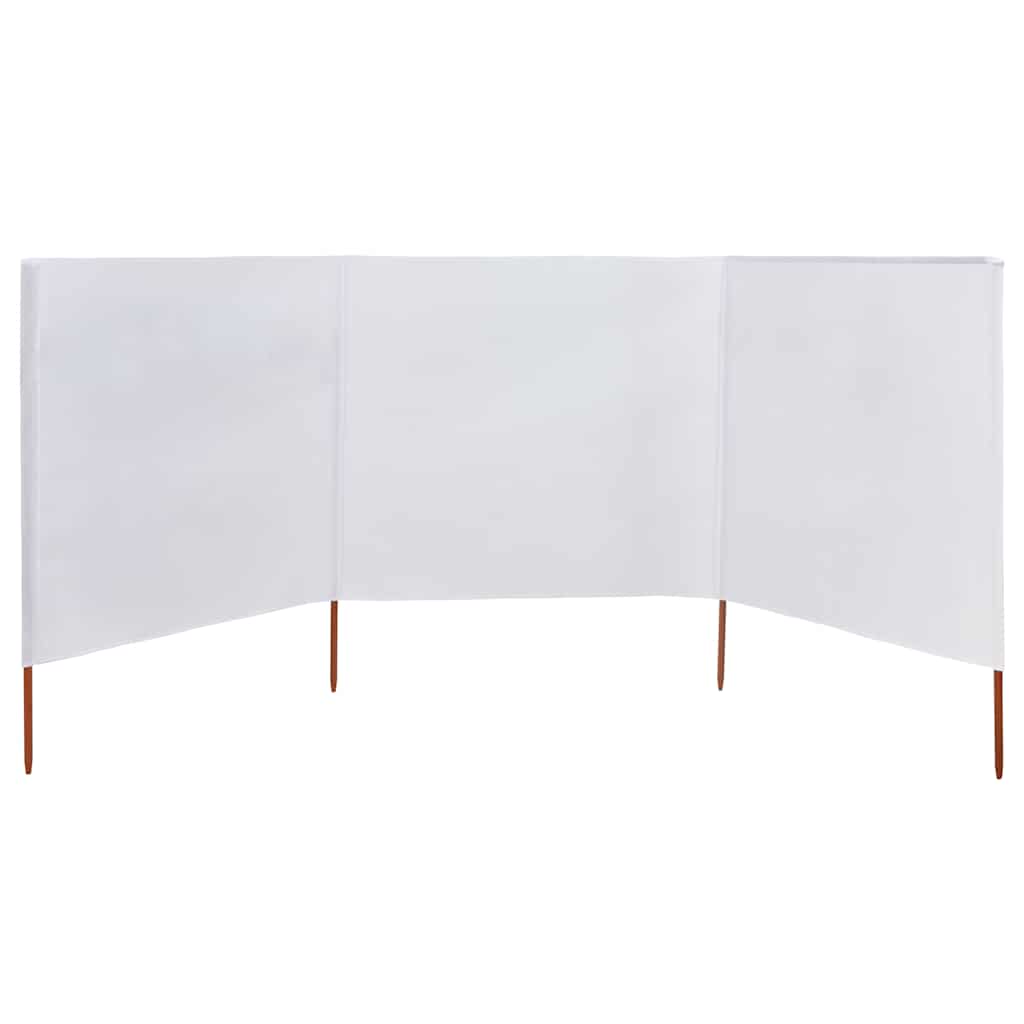 3dílná zástěna proti větru textil 400 x 80 cm pískově bílá