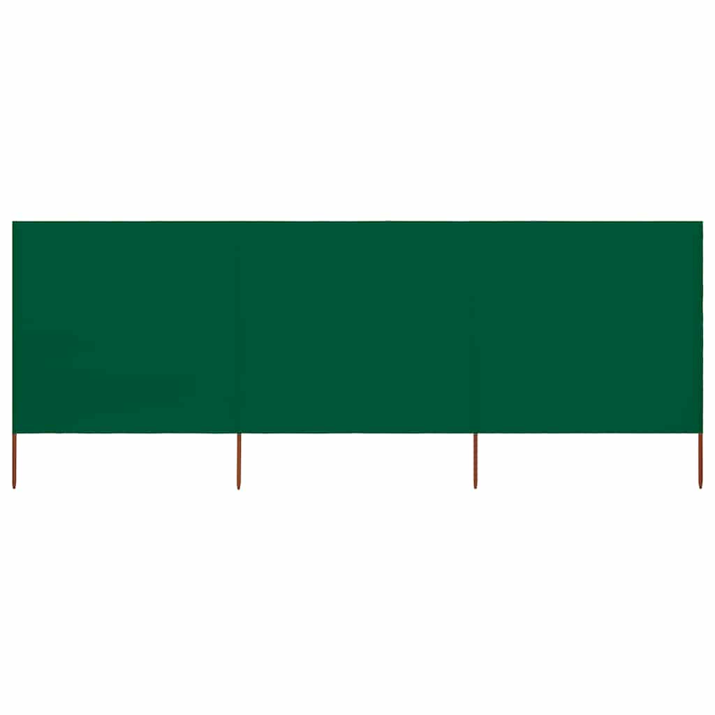 3dílná zástěna proti větru textil 400 x 80 cm zelená