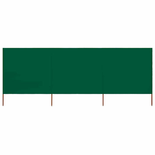 3dílná zástěna proti větru textil 400 x 80 cm zelená
