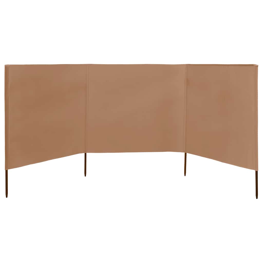 3dílná zástěna proti větru textil 400 x 80 cm taupe