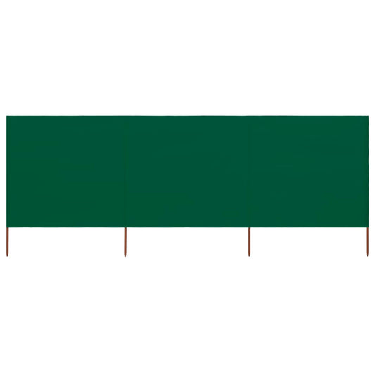 3dílná zástěna proti větru látková 400 x 160 cm zelená