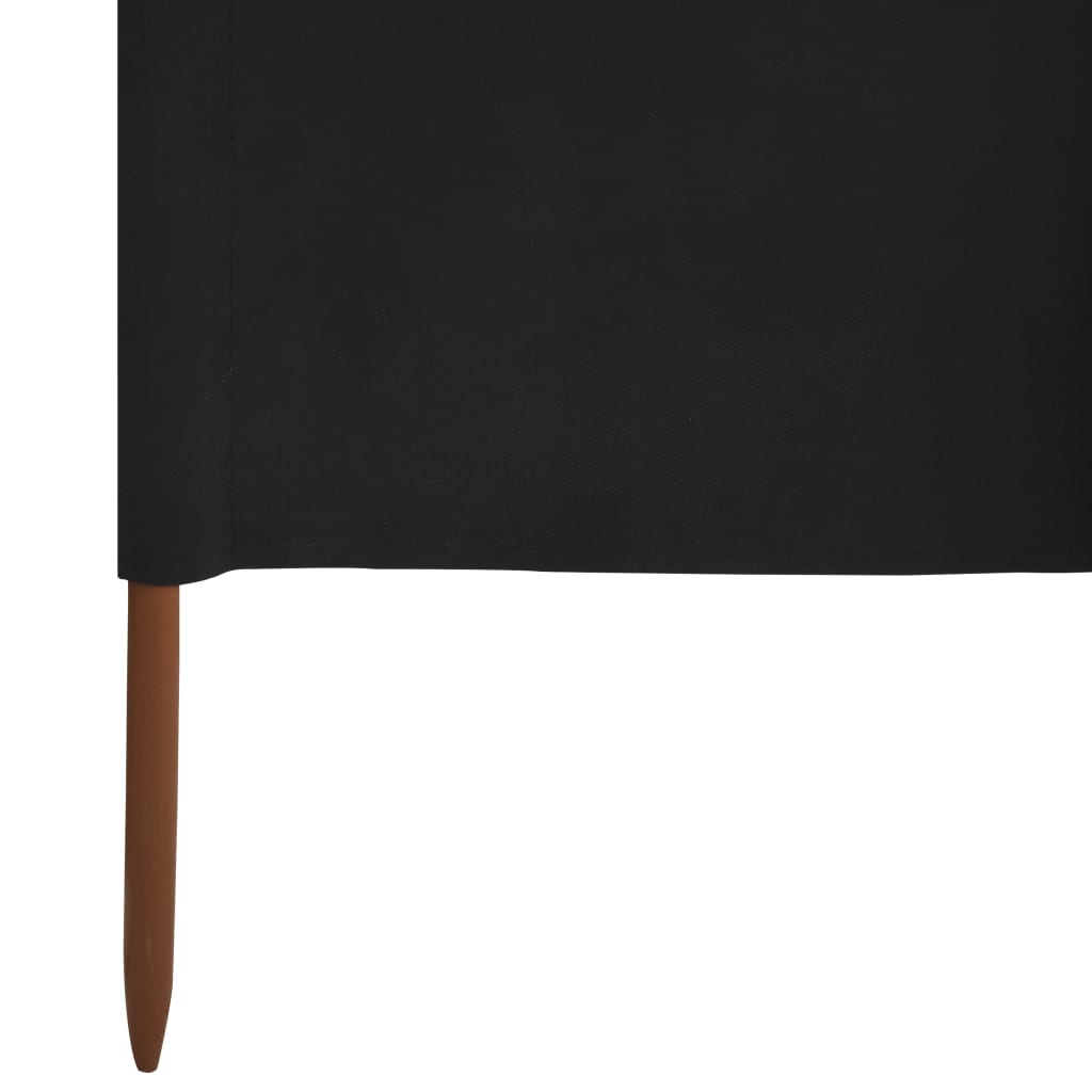 3dílná zástěna proti větru látková 400 x 160 cm černá