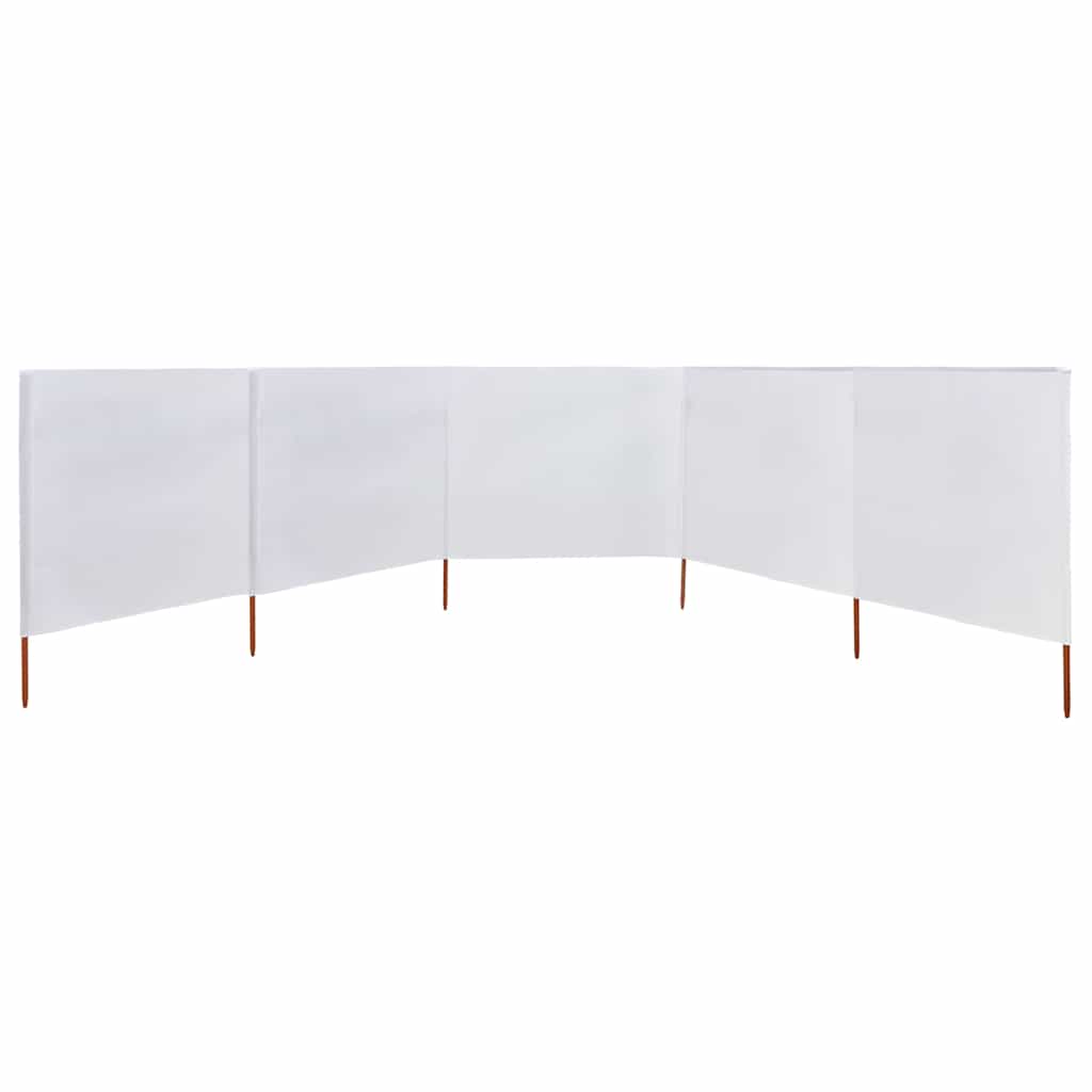 5dílná zástěna proti větru látková 600 x 80 cm pískově bílá