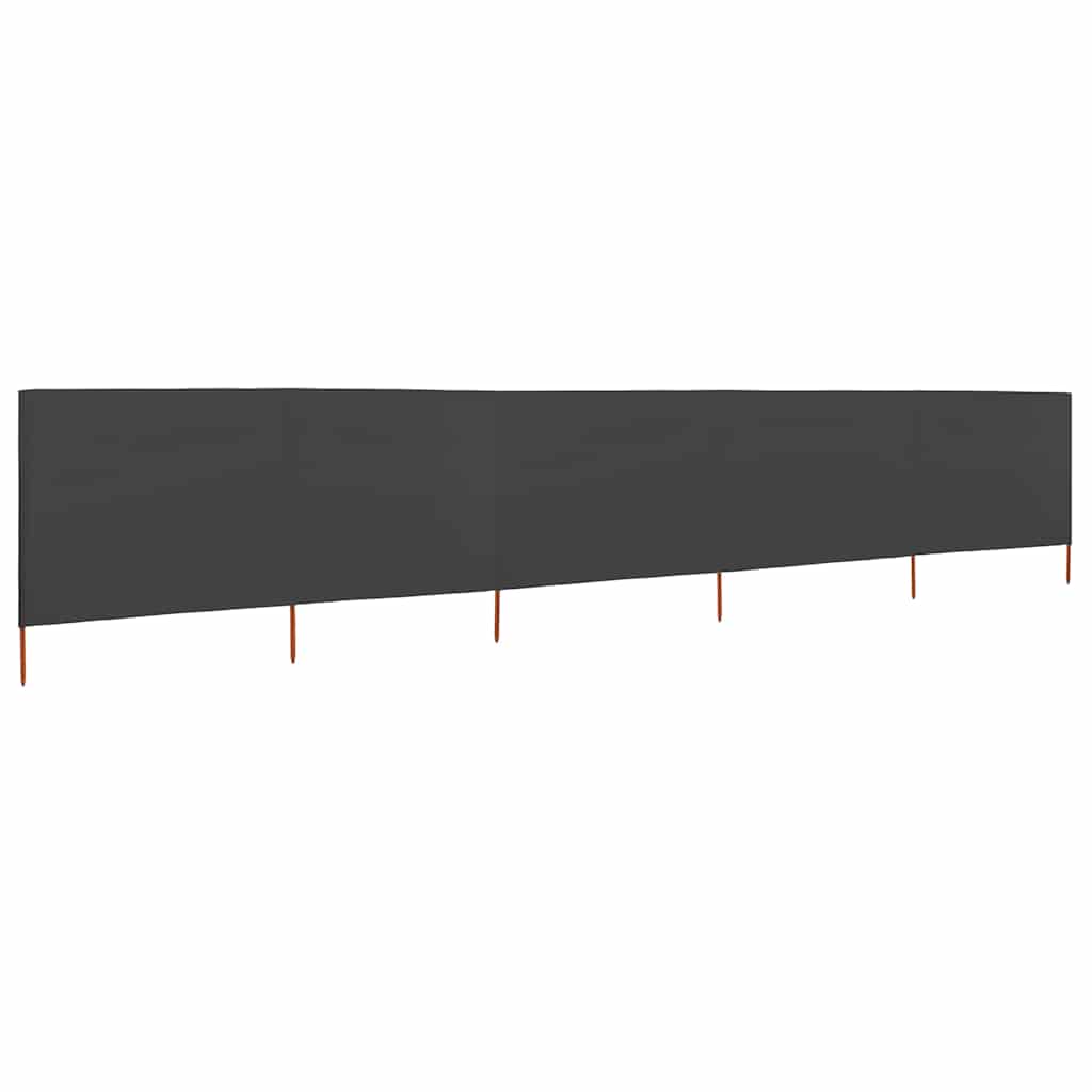 6dílná zástěna proti větru látková 600 x 80 cm antracitová