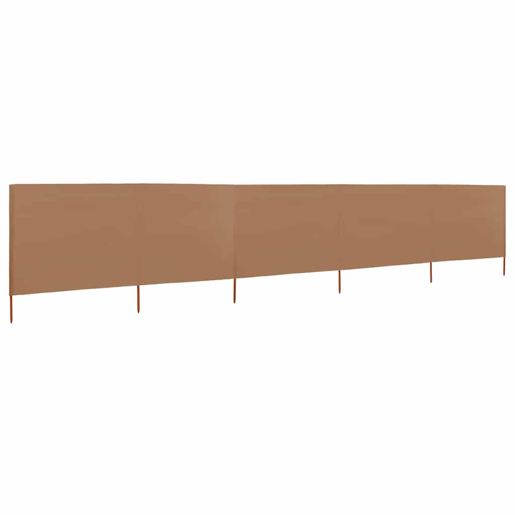5dílná zástěna proti větru látková 600 x 80 cm taupe