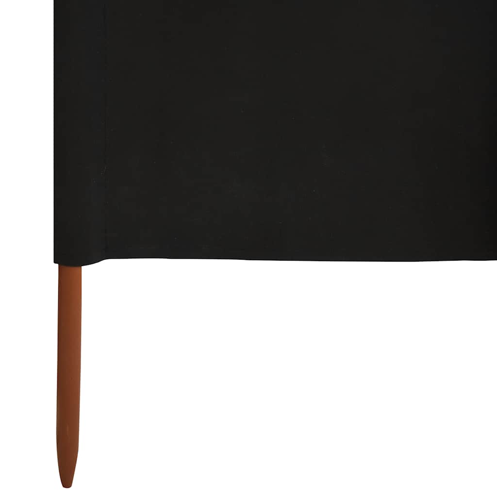 5dílná zástěna proti větru látková 600 x 80 cm černá