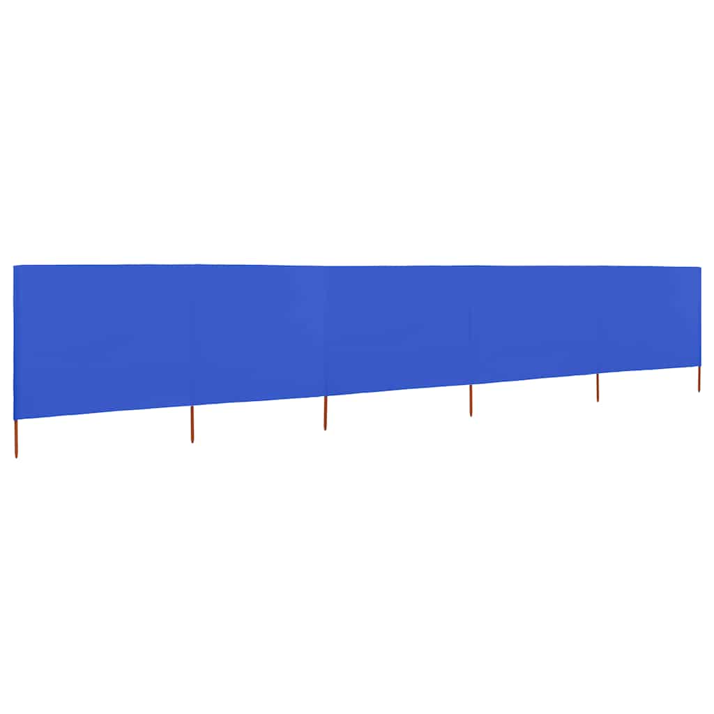 5dílná zástěna proti větru textil 600 x 120 cm azurově modrá